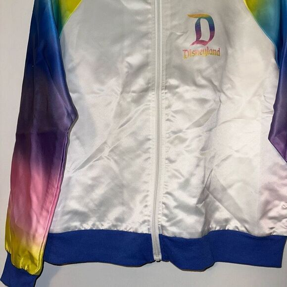 Disneyland Unisex Rainbow Ombre Graphic Bomber Jacket Large NWT - Picture 3 of 12